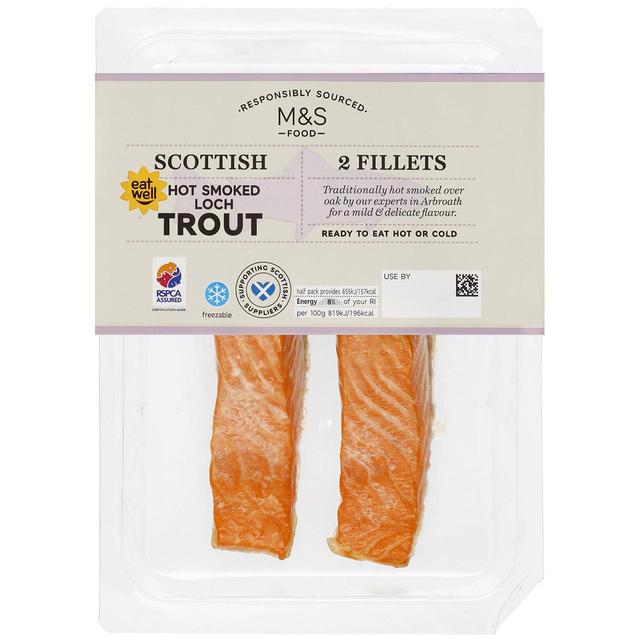 M & S 2 Scottish Hot Smoked Loch Trout Fillets, 160g
