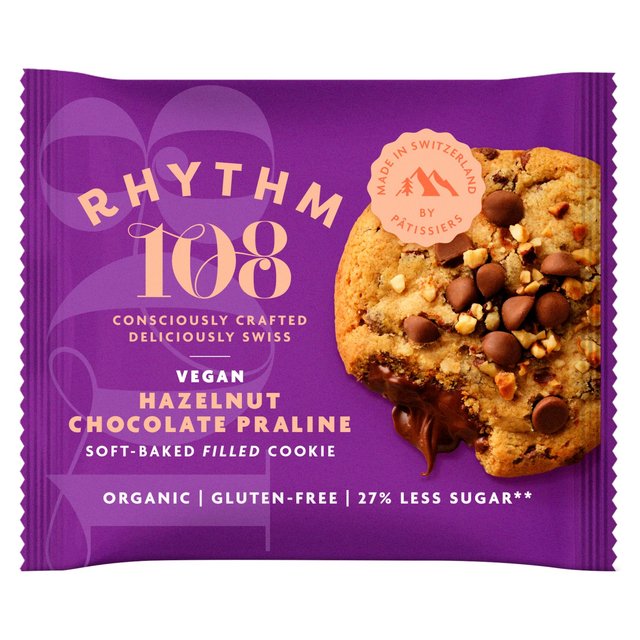 Rhythm 108 Swiss Vegan Hazelnut Chocolate Praline Soft-Baked Filled Cookie, 50g
