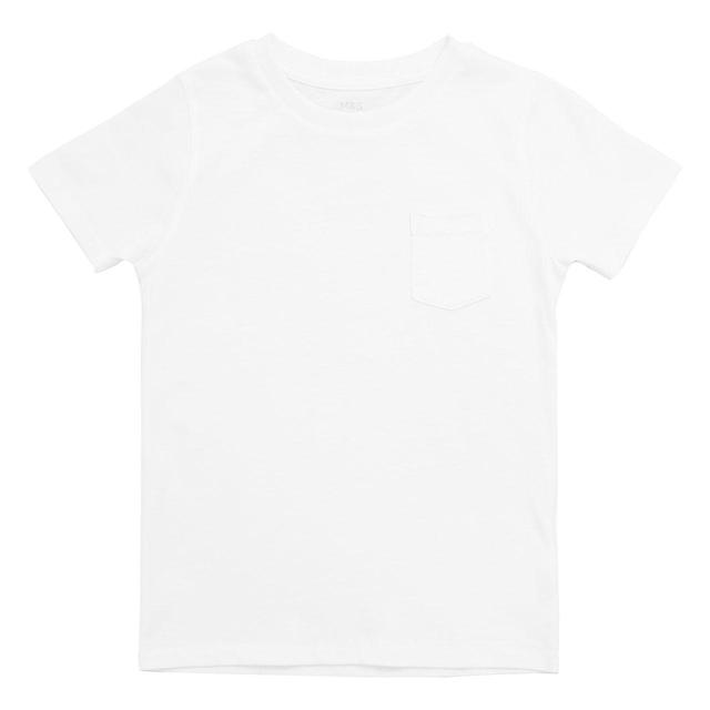 M & S Boys, Organic Cotton Plain T-Shirt, 2-3 Years, White