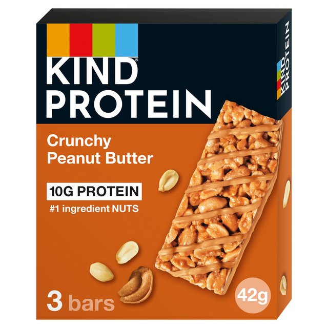 Kind Protein Crunchy Peanut Butter Snack Bars Multipack, 3 x 42g