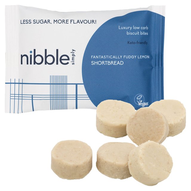 Nibble Simply Fantastically Fudgy Lemon Shortbread Low Carb Biscuit Bites, 36g