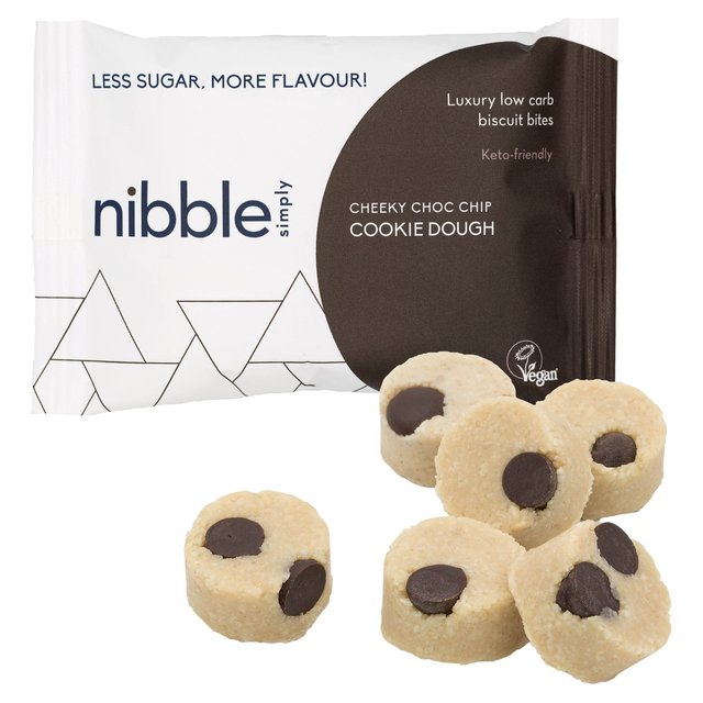 Nibble Simply Cheeky Choc Chip Cookie Dough Low Carb Biscuit Bites, 36g