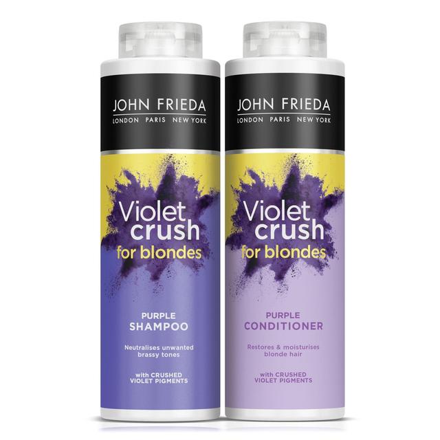 John Frieda Sheer Blonde Correcting Purple Shampoo & Conditioner Twin Pack, 2 x 500ml