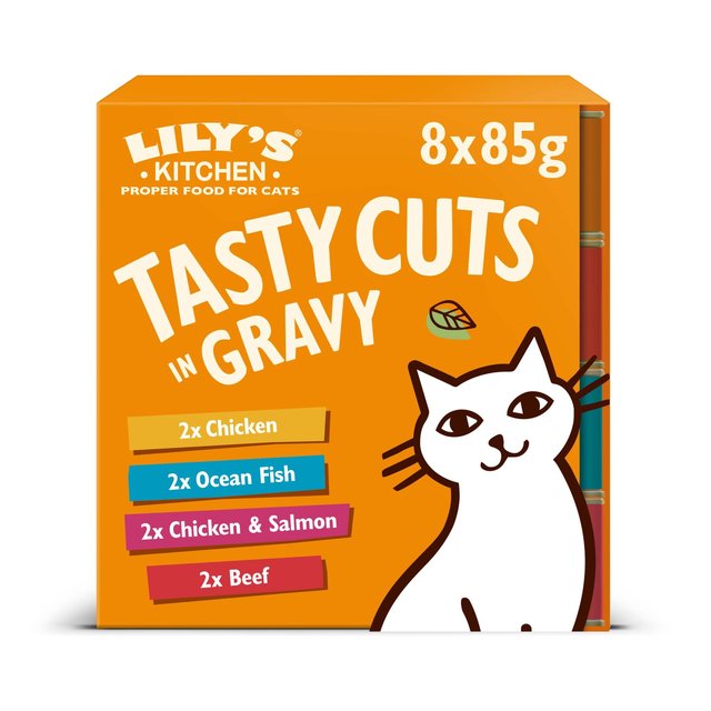 Lily’s Kitchen Tasty Cuts in Gravy Mixed Multipack Wet Food for Cats, 8 x 85g