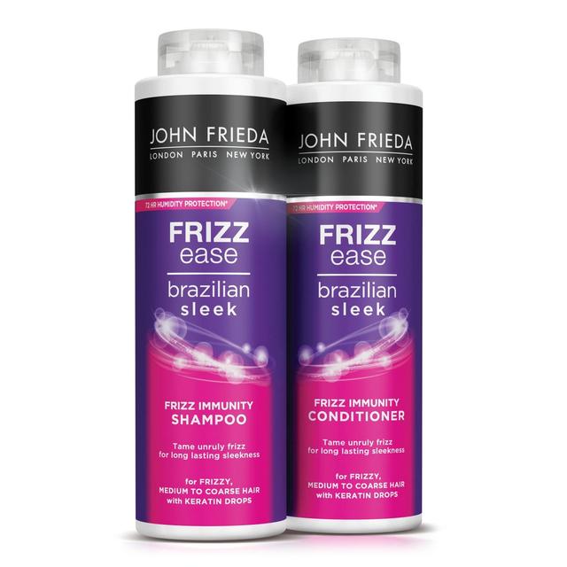 John Frieda Frizz Ease Brazilian Sleek Shampoo & Conditioner Twin Pack, 2 x 500ml