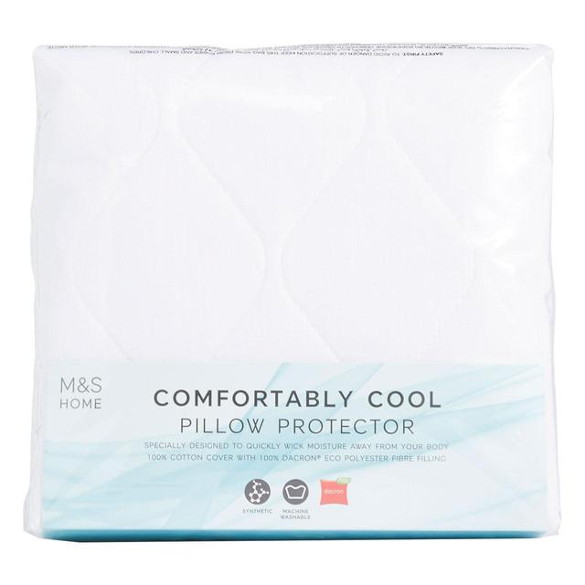M & S Comfortably Cool Pillow Protectors, 2 Pack, White, 2 per Pack