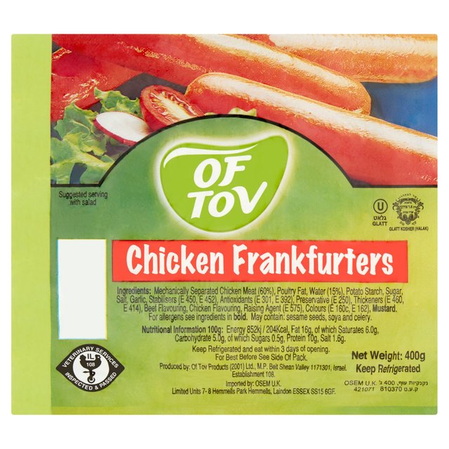 Of Tov Chicken Frankfurter Sausages, 400g