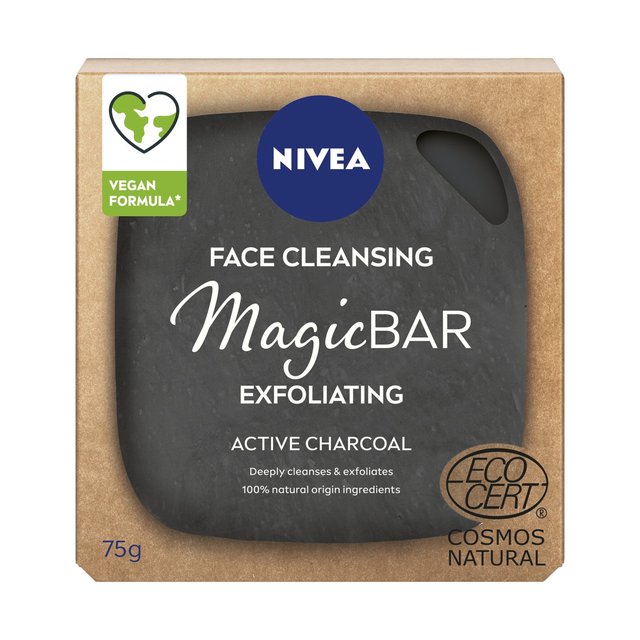 Nivea Magic Bar Exfoliating Charcoal Face Cleansing Scrub, 75g