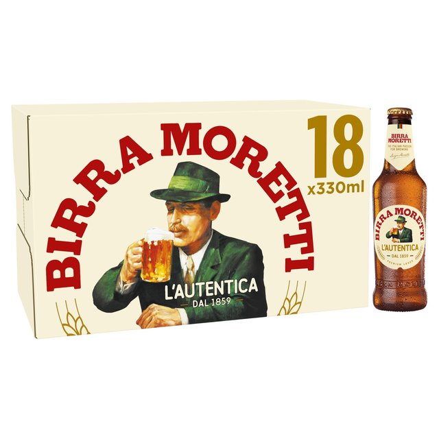 Birra Moretti Lager Beer Bottles, 18 x 330ml