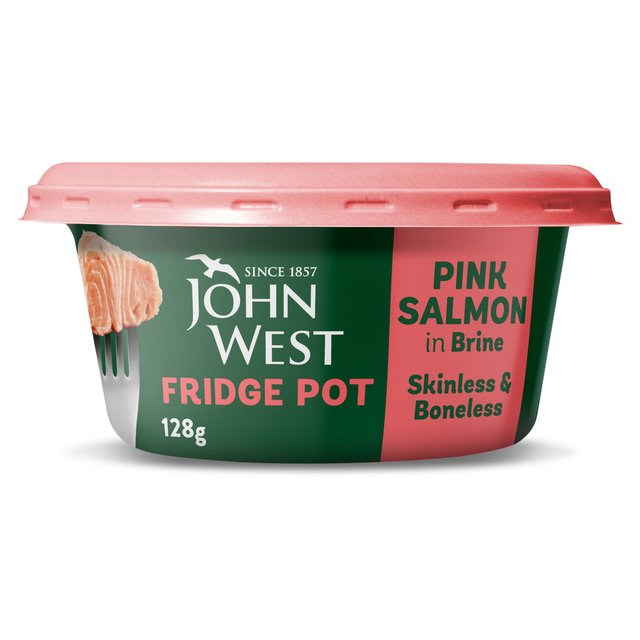 John West Fridge Pot No Drain Pink Salmon In Brine MSC, 128g
