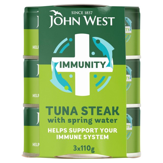 John West Immunity Tuna Steak With Added VitamIn C In Spring Water 3 Pack, 3 x 110g