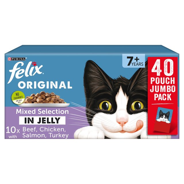 Felix Senior Variety in Jelly Cat Food, 40 x 100g