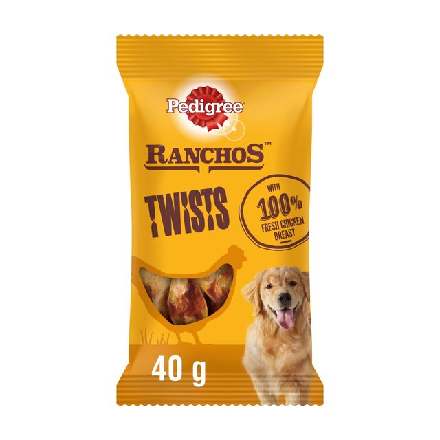 Pedigree Ranchos Twist Dog Treats With Chicken, 40g