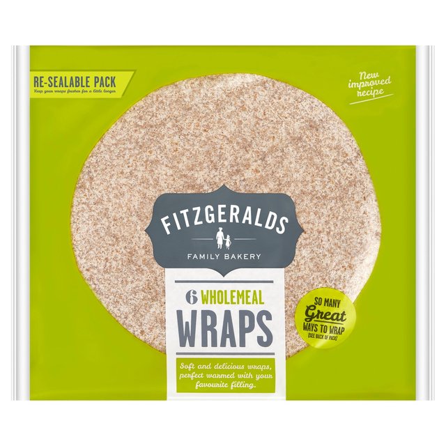 Fitzgeralds Large Wholemeal Wraps, 6 Per Pack