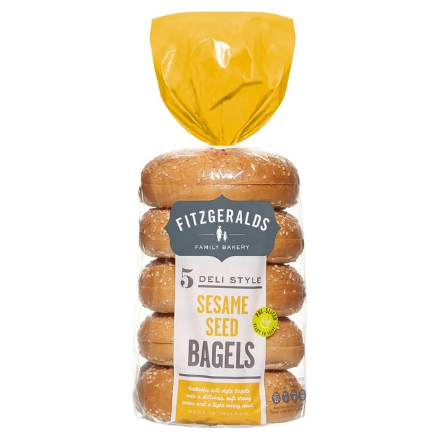 Fitzgeralds Sesame Sliced Bagels, 5 Per Pack