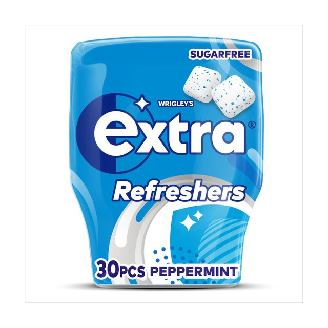 Wrigley’s Extra Extra Refreshers Peppermint Sugarfree Chewing Gum Bottle 30 Pieces, 67g