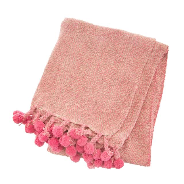 Sass & Belle Nevada Pink Herringbone Blanket Throw, 178x128cm