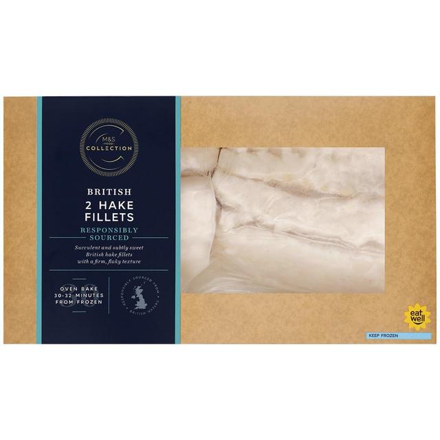 M & S Collection 2 Hake Fillets Frozen, 280g