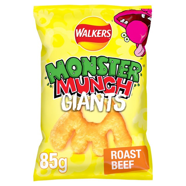 Walkers Monster Munch Giants Roast Beef Sharing Bag Snacks, 85g