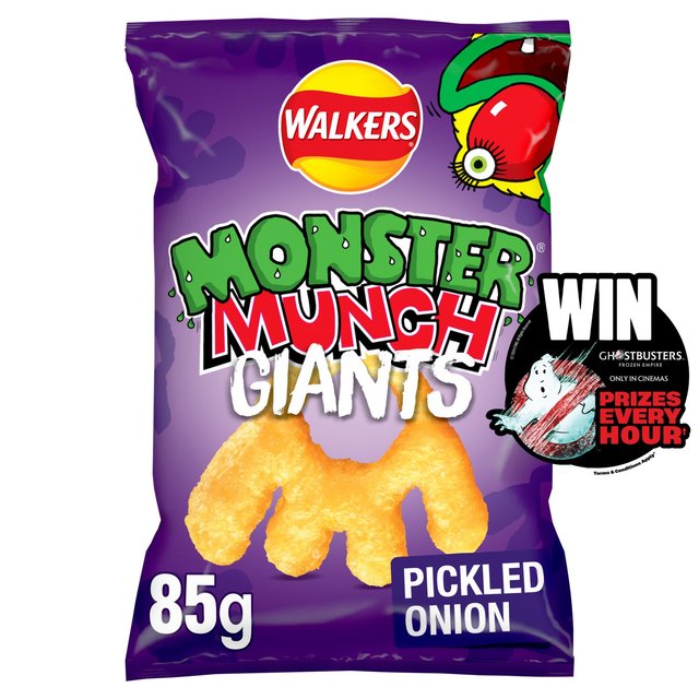 Walkers Monster Munch Giants Pickled Onion Sharing Bag Snacks, 85g