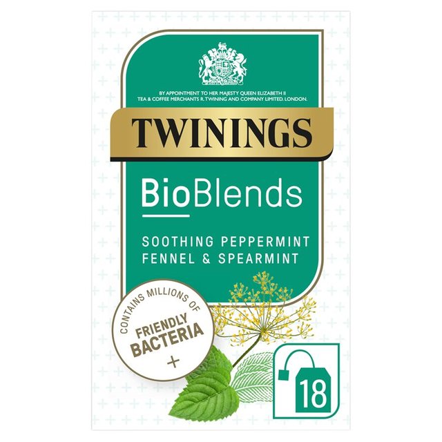 Twinings Bioblends Peppermint, Fennel, Spearmint Tea With Friendly Bacteria, 18 Per Pack