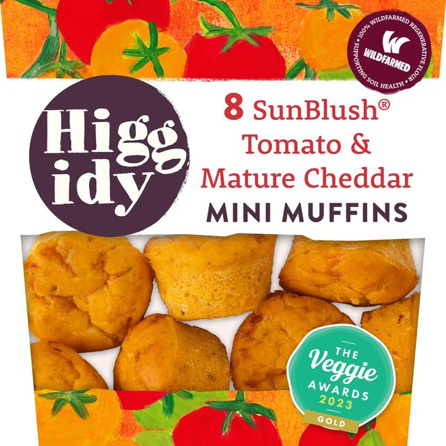 Higgidy 8 Cheddar & Tomato Mini Muffins, 160g