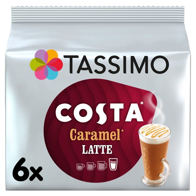 Tassimo Costa Caramel Latte Coffee Pods, 6 Per Pack
