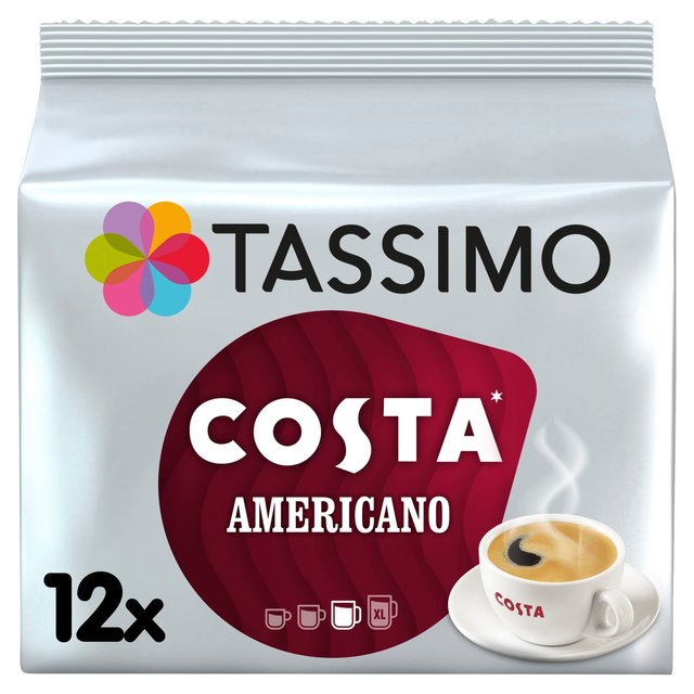 Tassimo Costa Americano Coffee Pods, 12 Per Pack