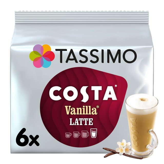 Tassimo, One Size, Costa Vanilla Latte Coffee Pods, 6 Per Pack