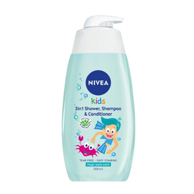 Nivea Kids Magic Apple 3 in 1 Shower, Shampoo & Conditioner, 500ml