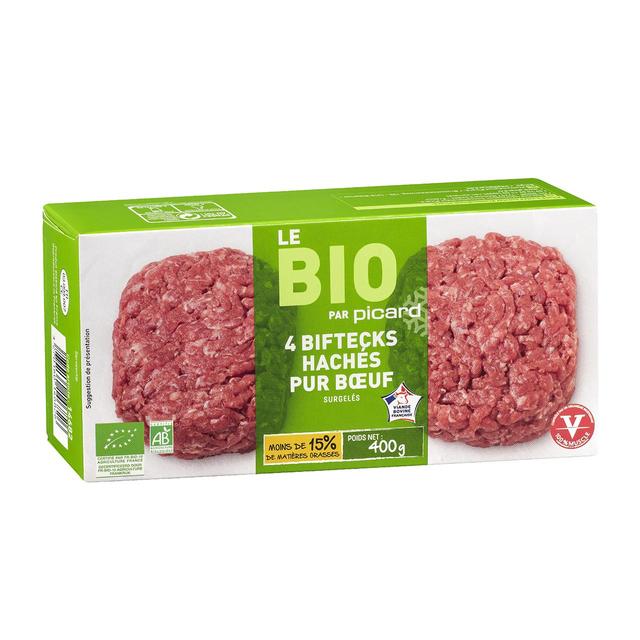 Picard Organic All-Beef Hamburgers, 4 x 100g