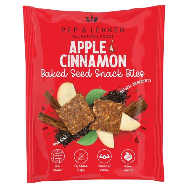 Pep & Lekker Apple & Cinnamon Baked Seed Prebiotic Snack Bites, 30g