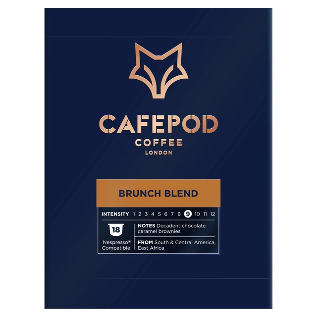 CafePod Brunch Blend Nespresso Compatible Aluminium Coffee Pods, 18 Per Pack