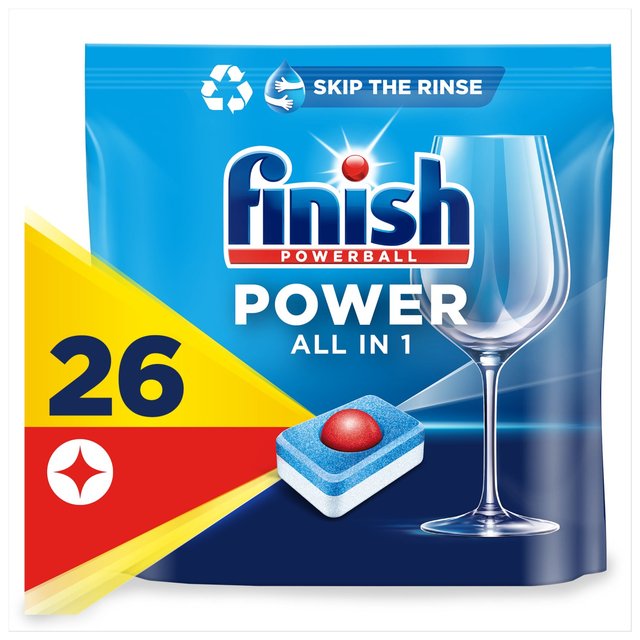 Finish Power Dishwasher Tablets Lemon Scent, 26 Per Pack