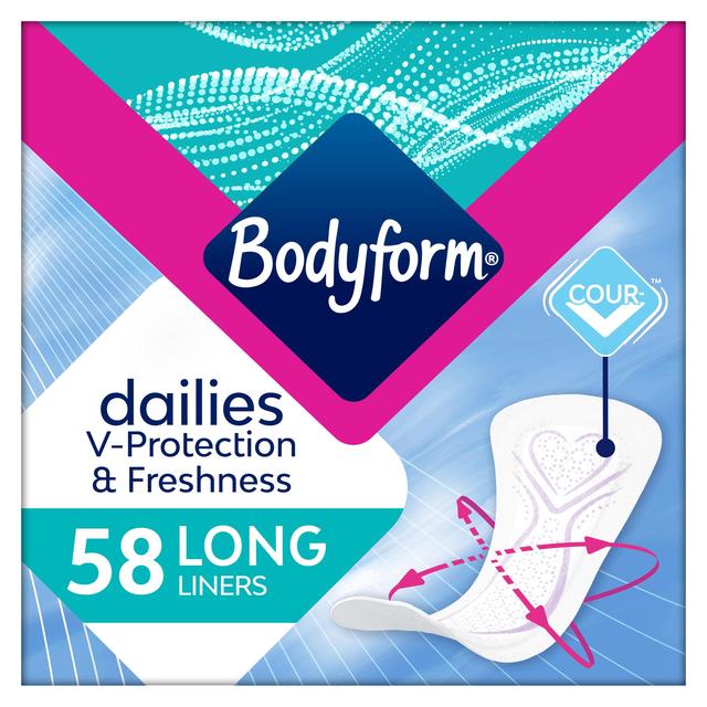 Bodyform Dailies Long Panty Liners, 58 Per Pack
