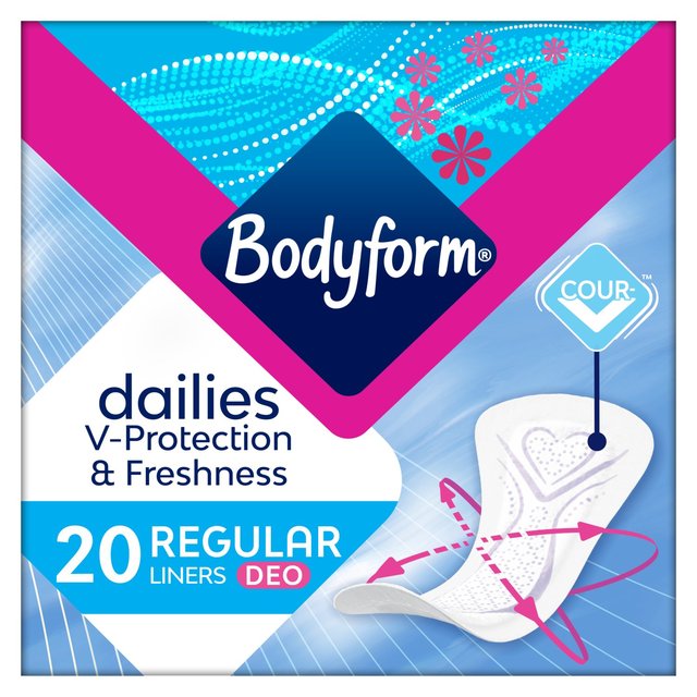 Bodyform Dailies Regular Scented Panty Liners, 20 Per Pack
