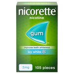 Nicorette Icy White Gum, 2 mg, 105 Gums (Stop Smoking Aid)
