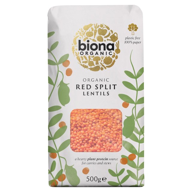 Biona Organic Red Lentils, 500g