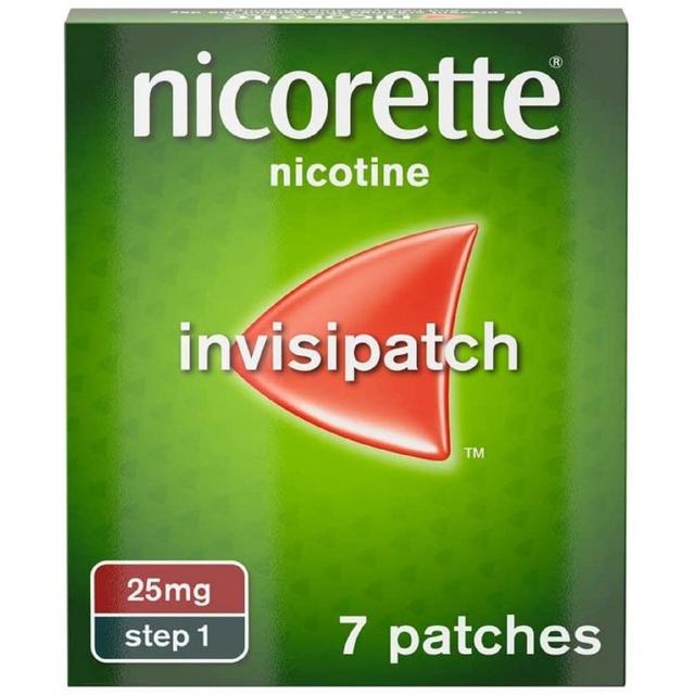 Nicorette Invisi Patch Step 1, 25 mg, 7 Patches, Stop Smoking Aid, 7 Per Pack