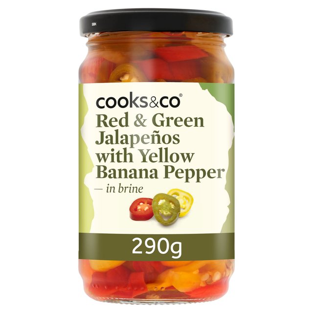 Cooks & Co Tri-Colour Jalapeno Slices, 290g