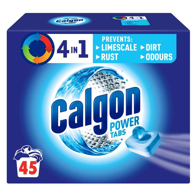 Calgon 4-in-1 Washing Machine Water Softener Tablets, 45 Per Pack