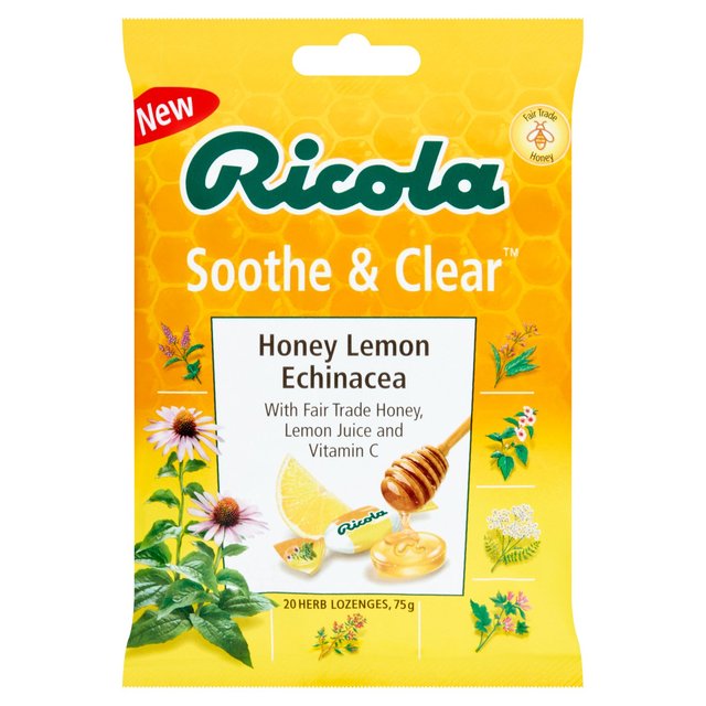 Ricola Soothe & Clear Honey Lemon Echinacea Bag, 75g