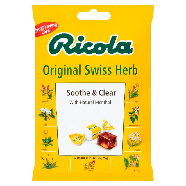 Ricola Soothe & Clear Original Swiss Herb Menthol Lozenges, 75g