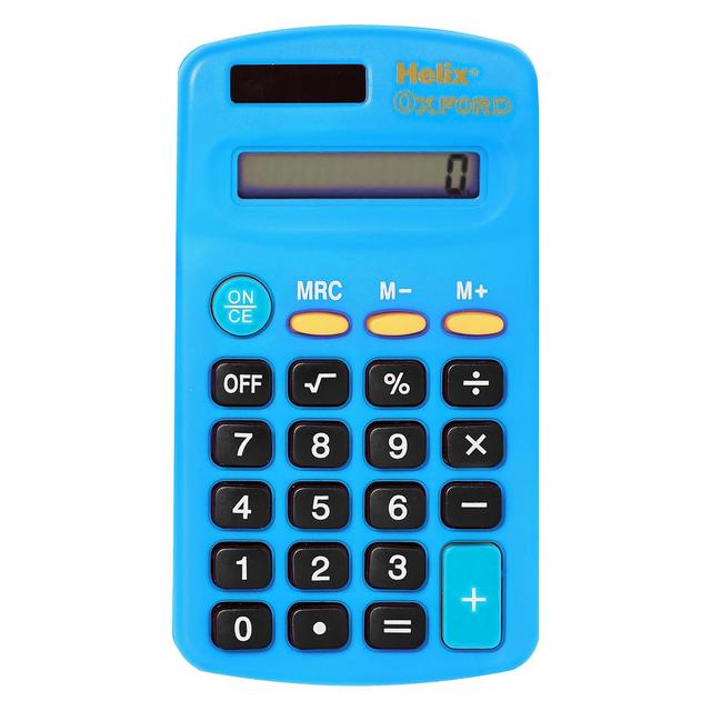 Helix Oxford Basic Calculator, Blue, One Size