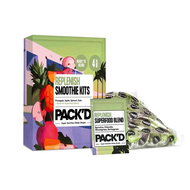 PACK’D Replenish Multi-Vit Smoothie Kits, 4 x 120g
