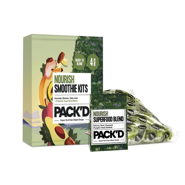 PACK’D Nourish Prebiotic Smoothie Kits, 4 x 120g