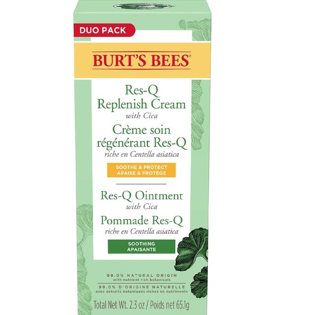 Burt’s Bees 99% Natural Origin Res-Q Ointment and ResQ Cream, Twin Pack, One Size