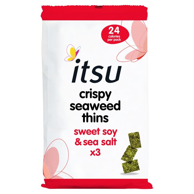Itsu Sweet soy & sea Salt Crispy Seaweed Thins Multipack, 3 x 5g