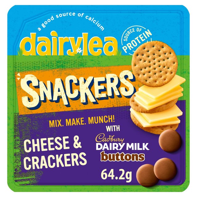 Dairylea Snackers Cheese & Crackers With Mini Cadbury Buttons, 64g