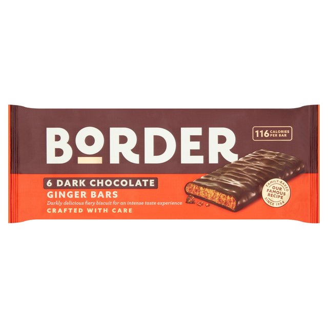 Border Biscuits Dark Chocolate Ginger Bars, 144g